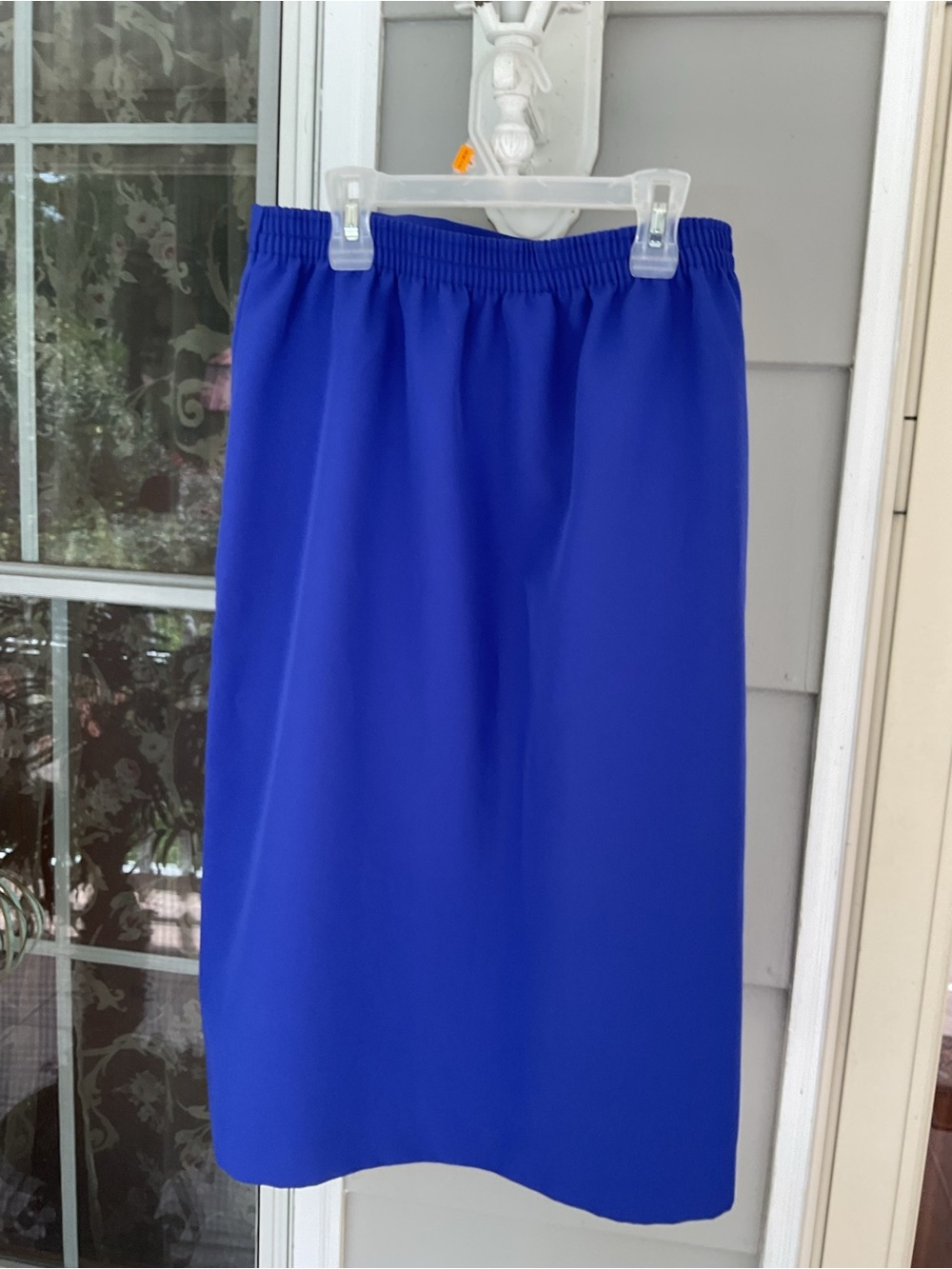 Nikki  11/12 Skirt Women’s Flat Front Elastic Back  Pull On Royal blue vintage